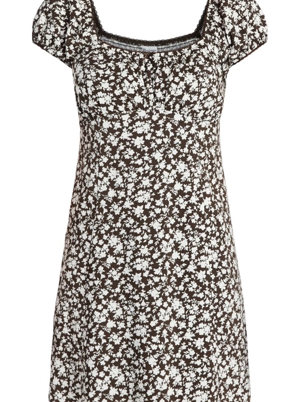 ☀️ No Boundaries Brown and White Floral Mini Dress